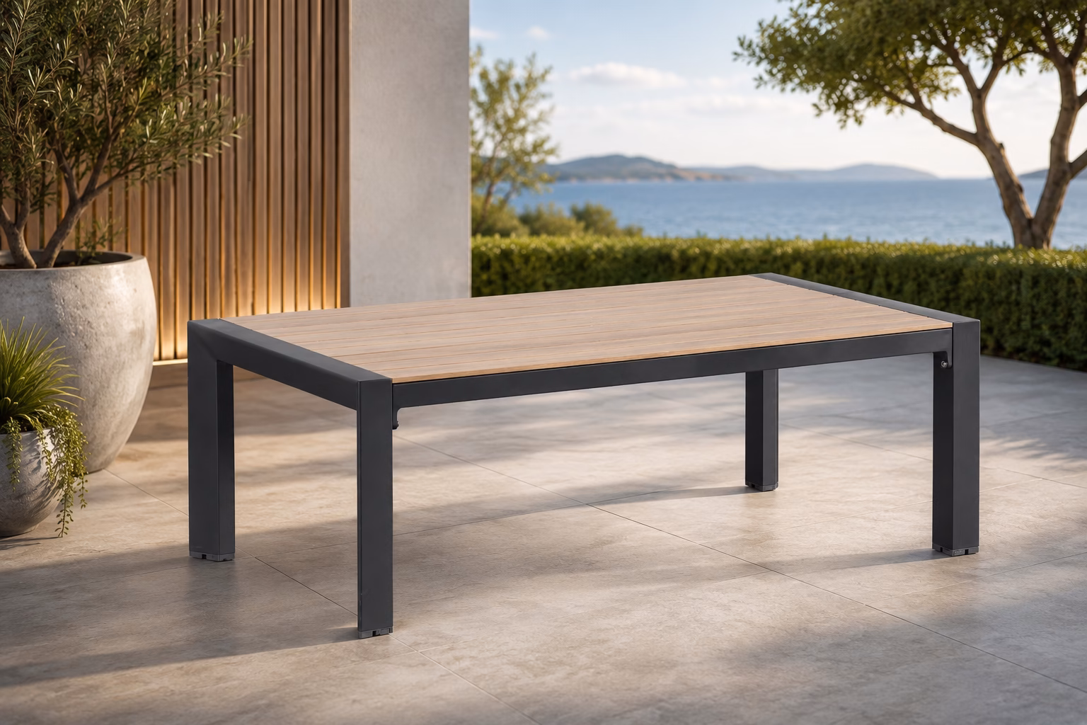 GEORGIE 4 PIECE ALUMINIUM OUTDOOR RANGE – WOOD LOOK - Image 2