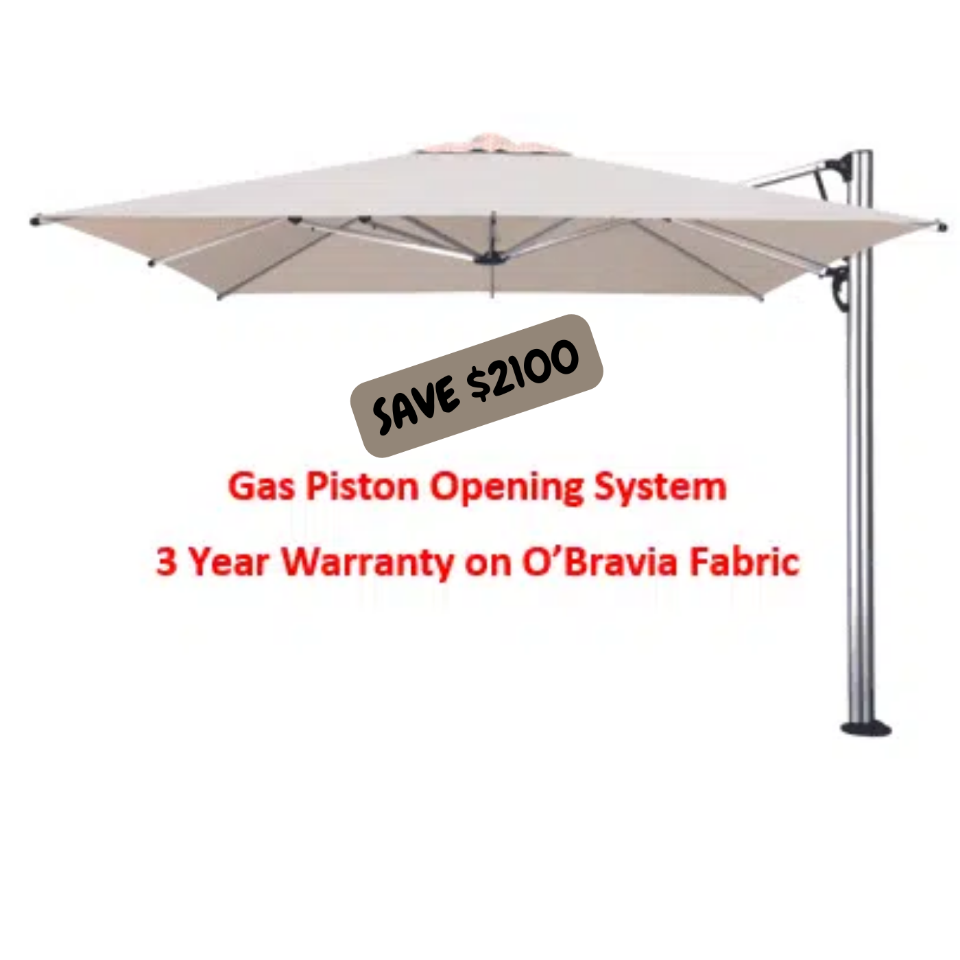 Shelta Siena O'Bravia 3m Square Cantilever Umbrella Lifestylels