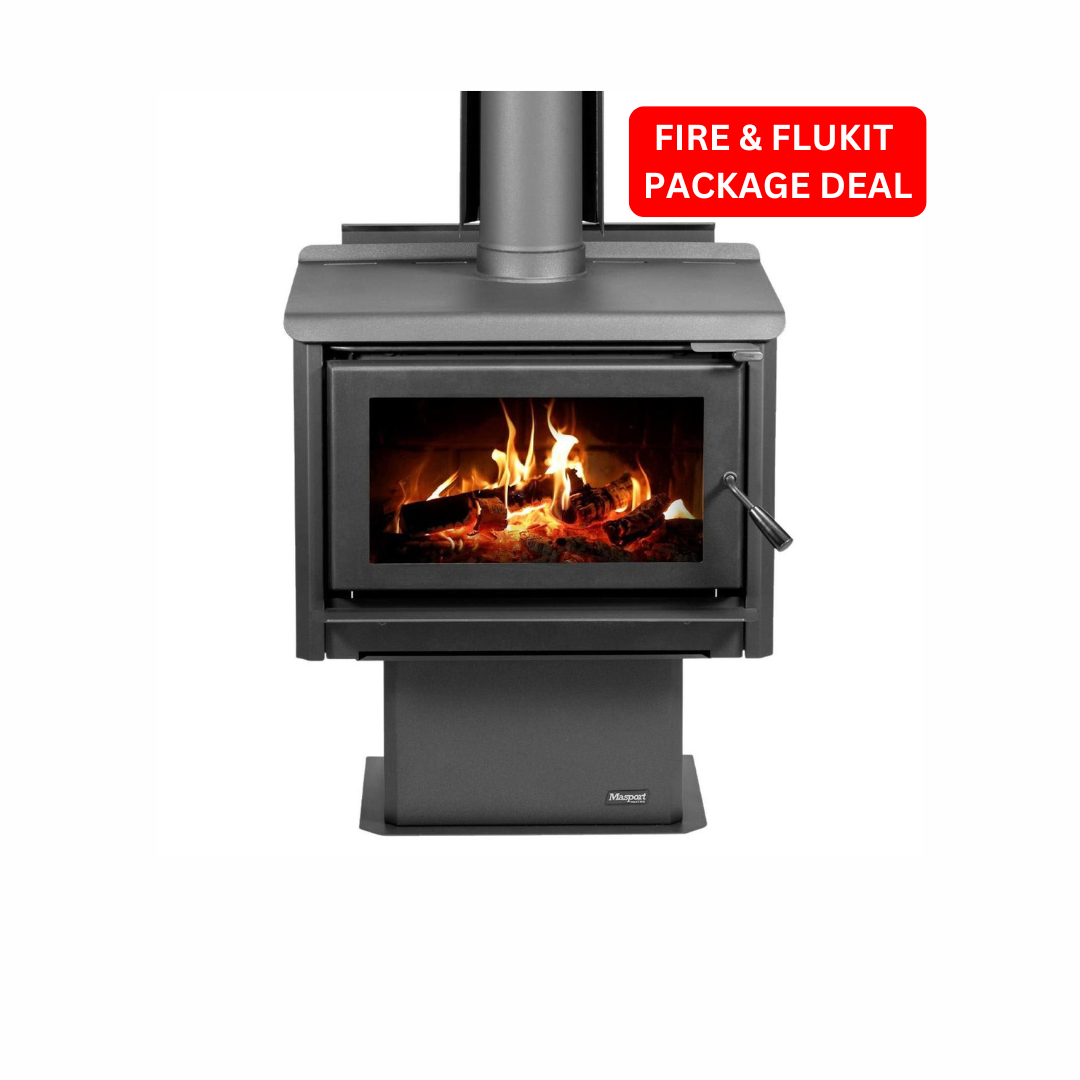 Masport Hurunui Ash Pan Freestanding Ultra-Low Emissions ULEB Wood Fire ...