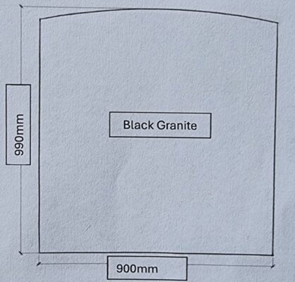 Black Granite Wall Hearth 900x990