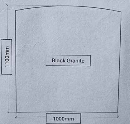 Black Granite Wall Hearth 1000x1100