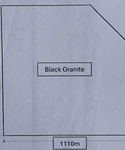 Black Granite Corner Hearth 1110Wx1110W