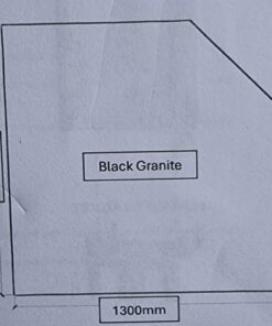 Black Granite Corner Hearth 1300Wx1300W
